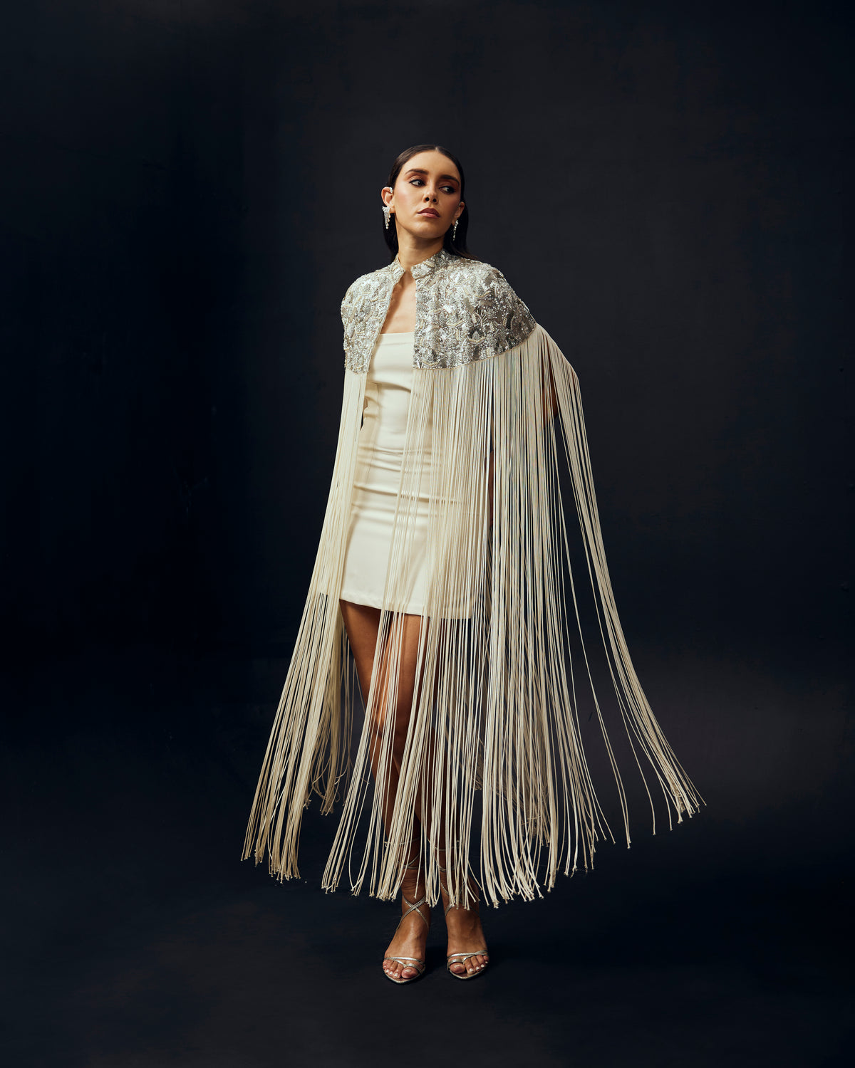 Mirelle Fringe Cape Set
