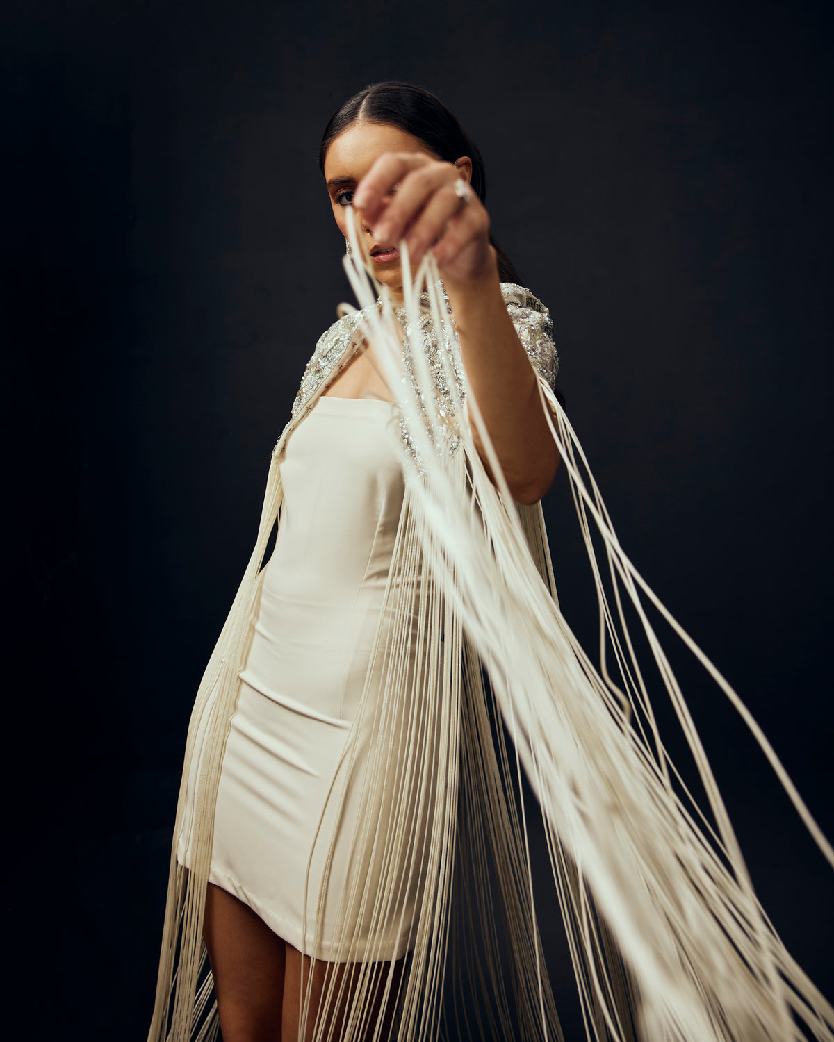 Mirelle Fringe Cape Set