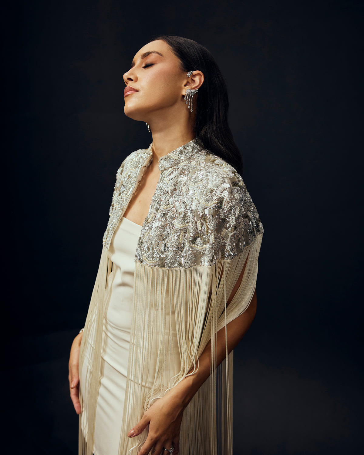 Mirelle Fringe Cape Set